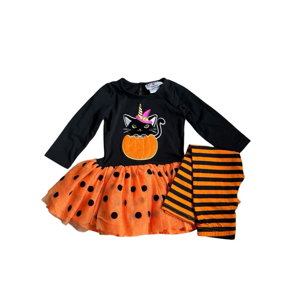 Halloween Cat Costume Set for Kids - Black and Orange